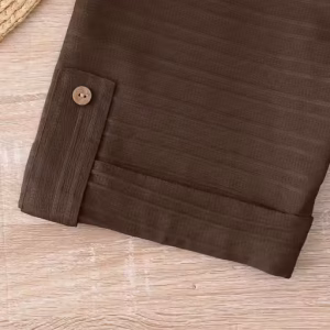 Women Striped Brown Shirt